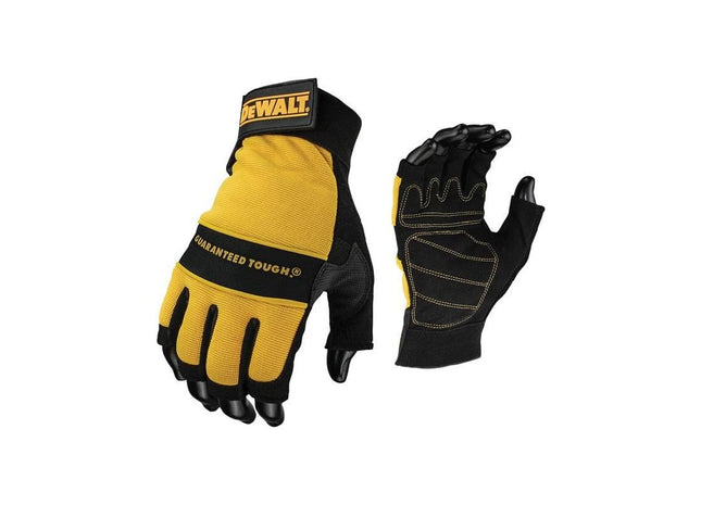 Dewalt Power Tools Fingerless Synthetic Padded Leather Palm Gloves - Large DeWALT Power Tools - RockBottom Northampton