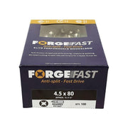 Forgefix ForgeFast Pozi Compatible Elite Performance Wood Screw ZY 4.5 x 80 mm Box 100 ForgeFix - RockBottom Northampton