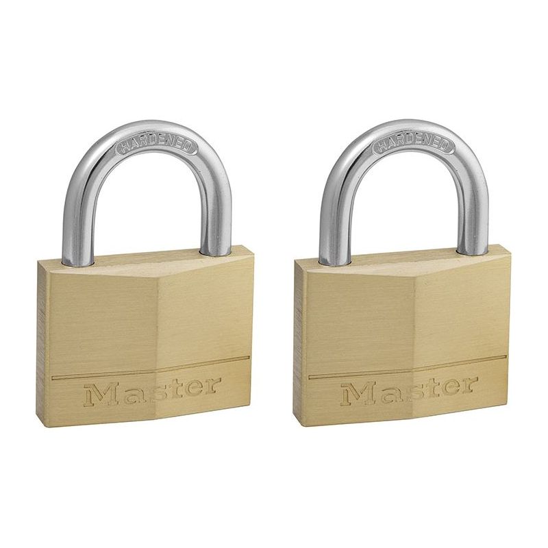 Master Lock Solid Brass 50mm Padlock 5-Pin - Keyed Alike x 2 Master Lock - RockBottom Northampton