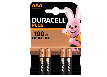 Duracell AAA Cell Plus Power +100% Batteries (Pack 4) Duracell - RockBottom Northampton