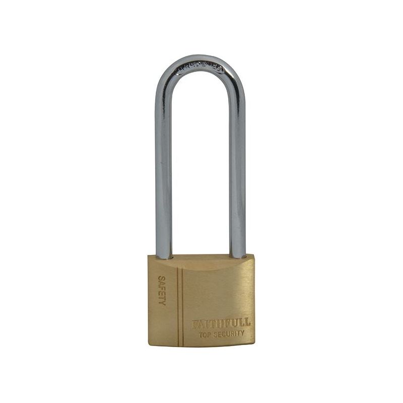 Faithfull Brass Padlock 40mm Long Shackle 3 Keys Faithfull - RockBottom Northampton