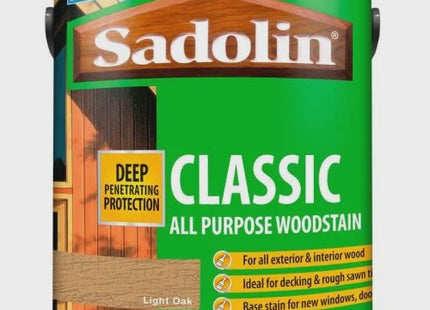 Sadolin 2.5Ltr Light Oak Matt Solvent-Based Interior & Exterior Wood Stain