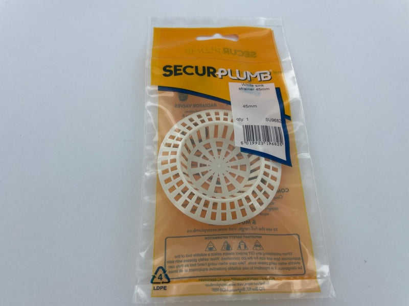 Securplumb White Sink Strainer 38mm