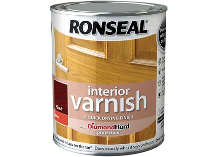 Ronseal Interior Varnish Quick Dry Gloss Teak 750ml Ronseal - RockBottom Nothampton