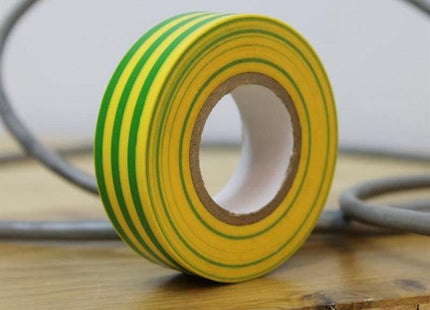 Faithfull PVC Electrical Tape Green / Yellow 19mm x 20m Faithfull - RockBottom Northampton