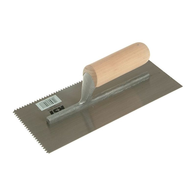 R.S.T. Notched Trowel 5mm V Notches Wooden Handle 11 x 4.1/2in R.S.T. - RockBottom Nothampton