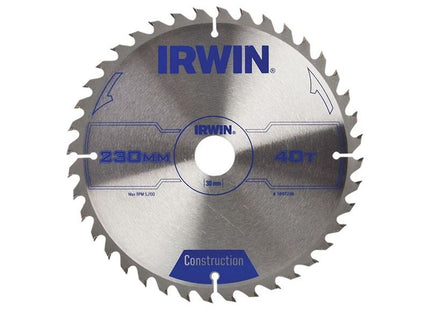 Irwin® Construction Circular Saw Blade 230 x 30mm x 40T ATB IRWIN® - RockBottom Northampton