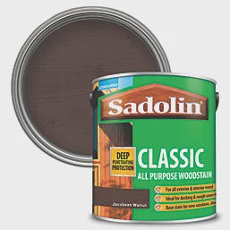 Sadolin 2.5Ltr Jacobean Walnut Matt Solvent-Based Interior & Exterior Wood Stain