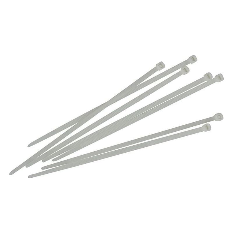 Faithfull Cable Ties White 4.8 x 250mm (Pack 100) Faithfull - RockBottom Northampton