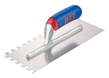 R.S.T. Notched Trowel Square 6mm² Soft Touch Handle 11 x 4.1/2in R.S.T. - RockBottom Nothampton
