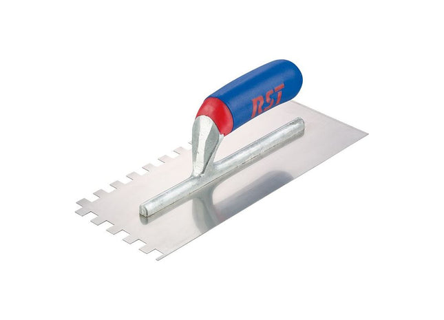 R.S.T. Notched Trowel Square 6mm² Soft Touch Handle 11 x 4.1/2in R.S.T. - RockBottom Nothampton