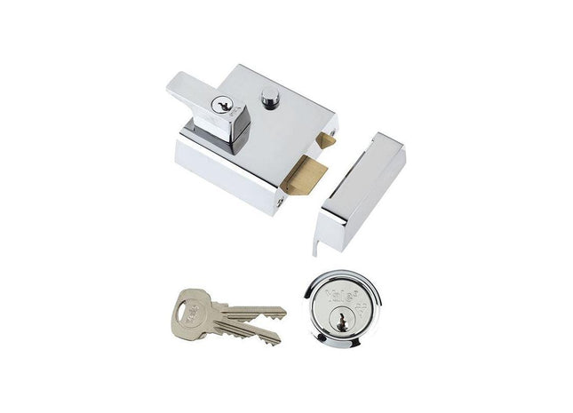Yale Locks P2 Double Security Nightlatch 40mm Backset Chrome Finish Visi Yale Locks - RockBottom Northampton