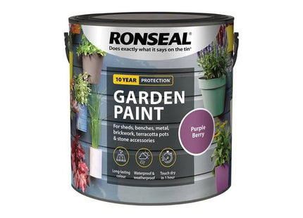 Ronseal Garden Paint Purple Berry 2.5 litre Ronseal - RockBottom Nothampton
