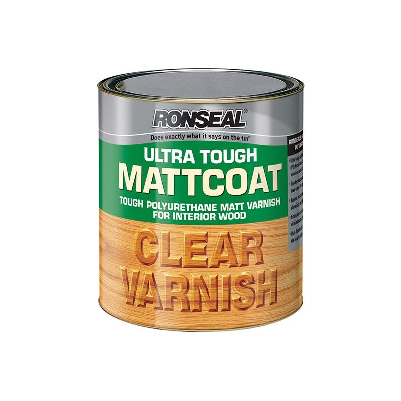 Ronseal Ultra Tough Internal Clear Mattcoat Varnish 250ml Ronseal - RockBottom Nothampton