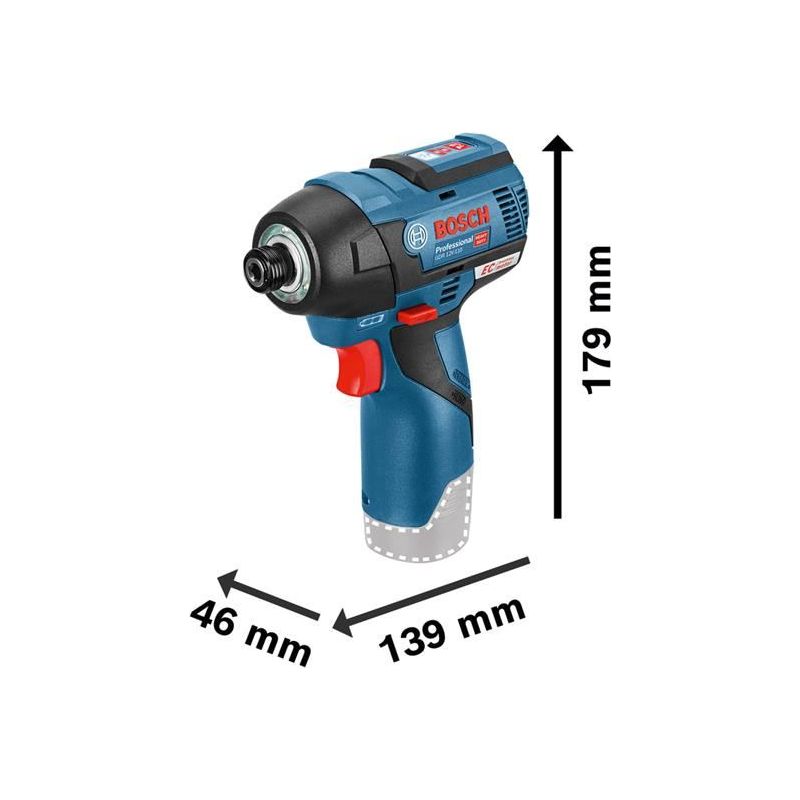Bosch GDR 12V-110 Professional 1/4in Impact Driver 12V Bare Unit Bosch - RockBottom Northampton
