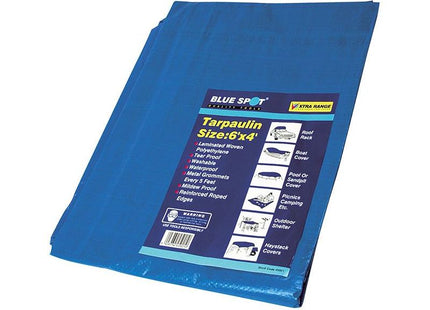 Bluespot Tools Blue Tarpaulin 1.8 x 1.2m (6 x 4ft) BlueSpot Tools - RockBottom Northampton