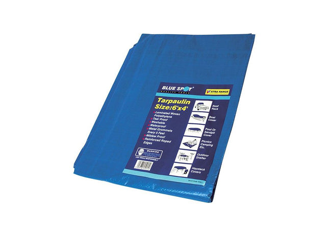 Bluespot Tools Blue Tarpaulin 1.8 x 1.2m (6 x 4ft) BlueSpot Tools - RockBottom Northampton