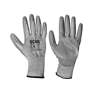 Scan Grey PU Coated Cut 3 Gloves - XXL (Size 11) Scan - RockBottom Nothampton