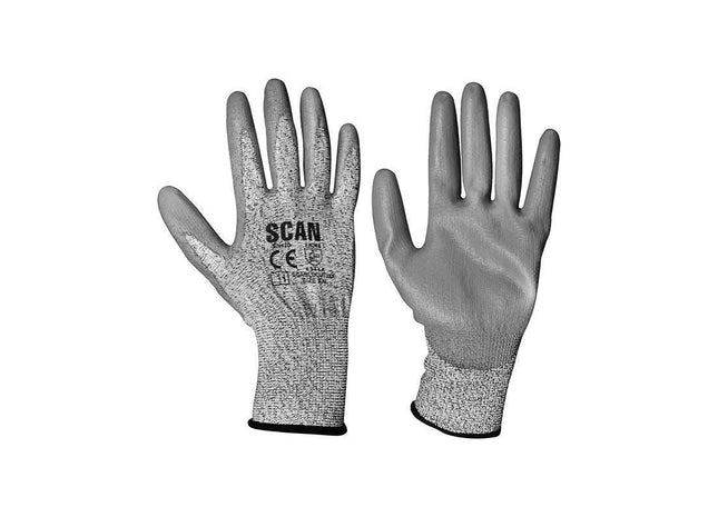 Scan Grey PU Coated Cut 3 Gloves - XXL (Size 11) Scan - RockBottom Nothampton