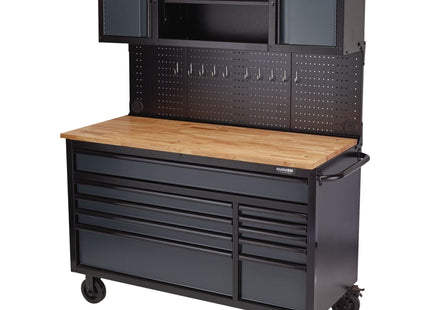 Draper BUNKER Roller Workstation with Workbench, 10 Drawer, 56", Grey Draper - Town Tools 