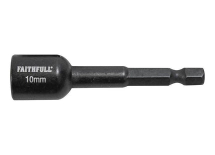 Faithfull Magnetic Impact Nut Driver 10mm x 1/4in Hex Faithfull - RockBottom Northampton