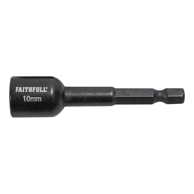 Faithfull Magnetic Impact Nut Driver 10mm x 1/4in Hex Faithfull - RockBottom Northampton