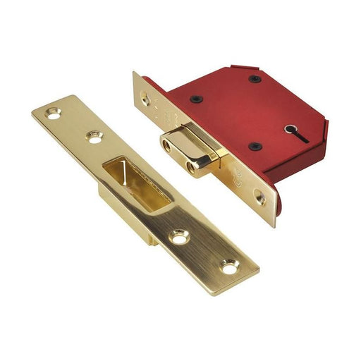 Union StrongBOLT 2105S Polished Brass 5 Lever Mortice Deadlock Visi 68mm 2.5in UNION - RockBottom Northampton