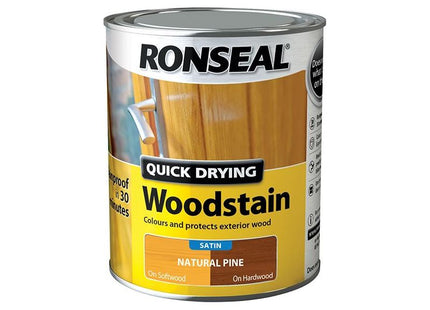 Ronseal Quick Drying Woodstain Satin Natural Pine 750ml Ronseal - RockBottom Nothampton