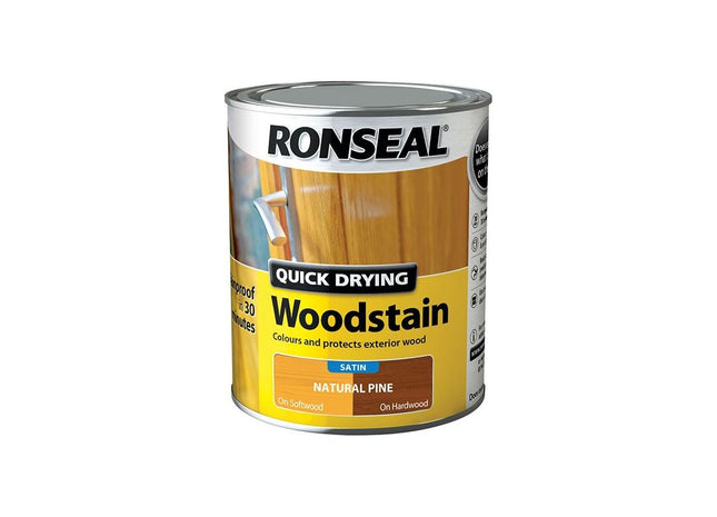 Ronseal Quick Drying Woodstain Satin Natural Pine 750ml Ronseal - RockBottom Nothampton