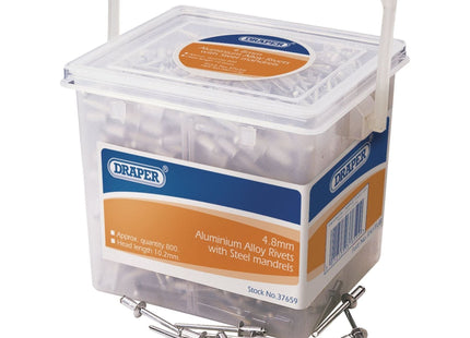 Draper Blind Rivets, 4.8 x 10.2mm (Tub of 800) 37659 Draper - Town Tools 
