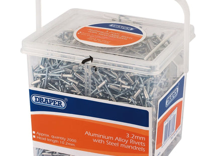 Draper Blind Rivets, 3.2 x 10.2mm (Tub of 2000) 37657 Draper - Town Tools 