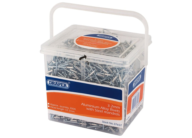 Draper Blind Rivets, 3.2 x 10.2mm (Tub of 2000) 37657 Draper - Town Tools 