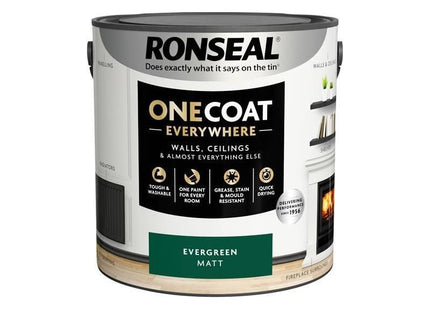 Ronseal One Coat Everywhere Interior Paint Evergreen Matt 2.5 litre Ronseal - RockBottom Nothampton