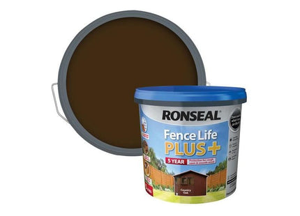 Ronseal Fence Life Plus+ Country Oak 5 litre Ronseal - RockBottom Nothampton