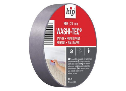 Kip® 209 Premium Low Tack WASHI-TEC® Masking Tape 24mm x 50m KIP® - RockBottom Northampton