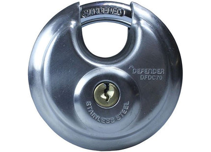 Defender Discus Padlock 70mm Keyed Alike DEFENDER - RockBottom Northampton