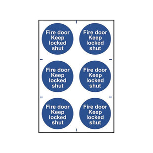 Scan Fire Door Keep Locked Shut - 6 PVC Signs 100 x 100mm Scan - RockBottom Nothampton