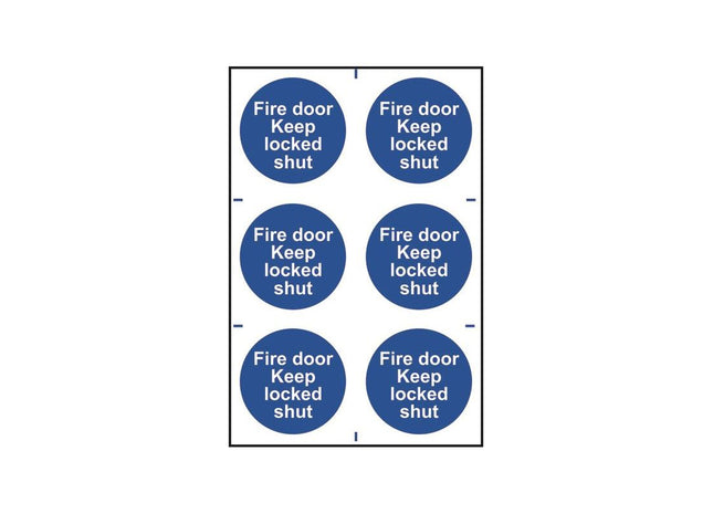 Scan Fire Door Keep Locked Shut - 6 PVC Signs 100 x 100mm Scan - RockBottom Nothampton