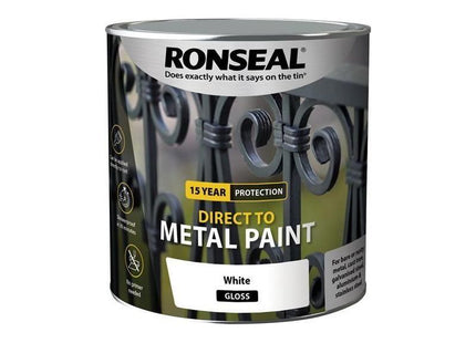 Ronseal Direct to Metal Paint White Gloss 2.5 litre Ronseal - RockBottom Nothampton