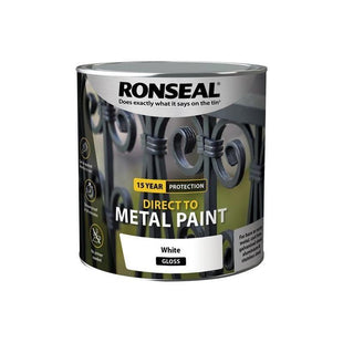 Ronseal Direct to Metal Paint White Gloss 2.5 litre Ronseal - RockBottom Nothampton