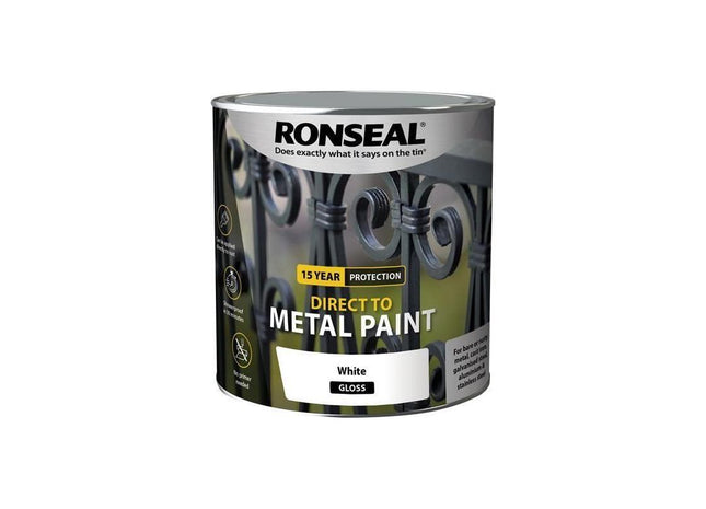 Ronseal Direct to Metal Paint White Gloss 2.5 litre Ronseal - RockBottom Nothampton