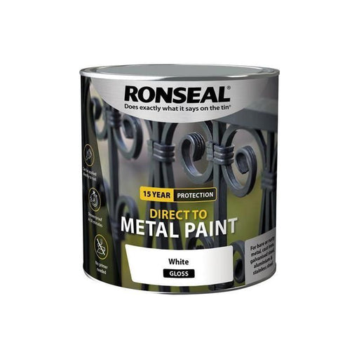 Ronseal Direct to Metal Paint White Gloss 2.5 litre Ronseal - RockBottom Nothampton