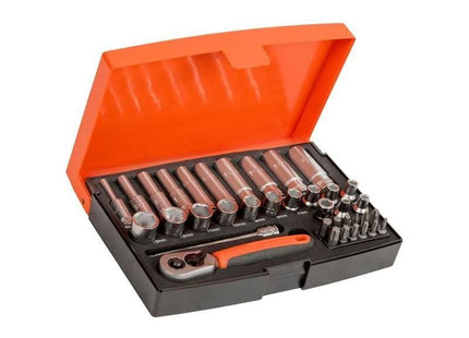 Bahco SL25L 1/4in Deep Drive Socket Set, 37 Piece Bahco - RockBottom Northampton