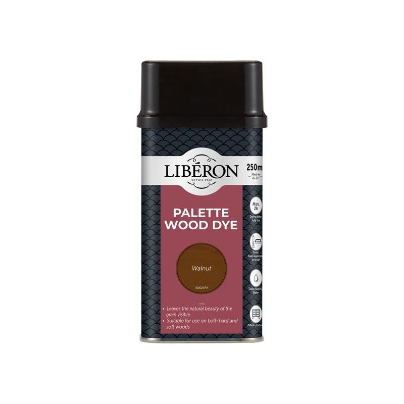 Liberon Palette Wood Dye Walnut 250ml Liberon - RockBottom Northampton