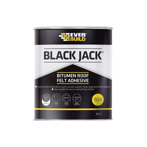 Everbuild Sika Black Jack® 904 Bitumen Roof Felt Adhesive 1 litre Everbuild Sika - RockBottom Northamptin
