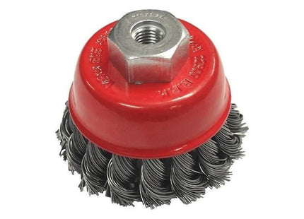 Faithfull Wire Cup Brush Twist Knot 65mm M14x2, 0.50mm Steel Wire Faithfull - RockBottom Northampton