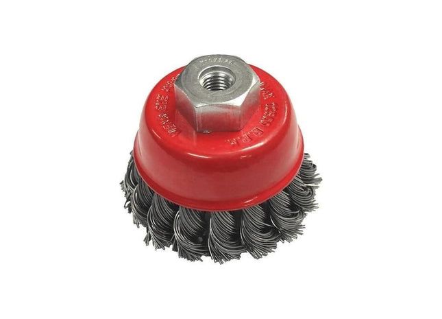 Faithfull Wire Cup Brush Twist Knot 65mm M14x2, 0.50mm Steel Wire Faithfull - RockBottom Northampton