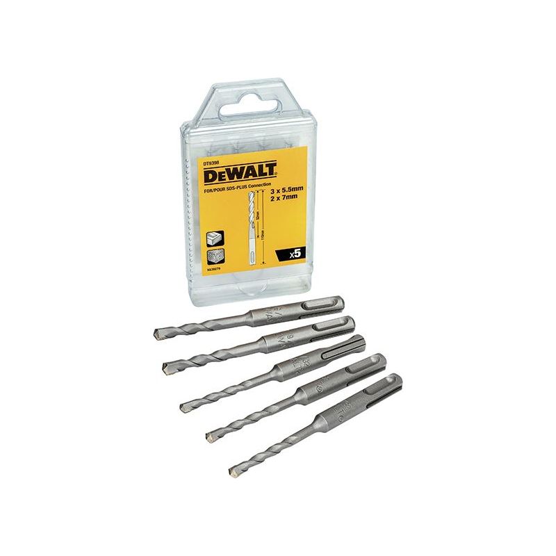 Dewalt Power Tools DT9398 SDS Plus Drill Bit Set, 5 Piece DeWALT Power Tools - RockBottom Northampton