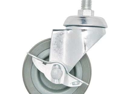 Draper Swivel Bolt Fixing Rubber Castor with Brake, 75mm Diameter, S.W.L. 70kg Draper - Town Tools