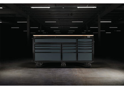 Draper BUNKER Workbench Roller Tool Cabinet, 15 Drawer, 72", Grey 08241 Draper - Town Tools 